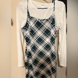 NWOT No Boundaries flannel dress with undershirt